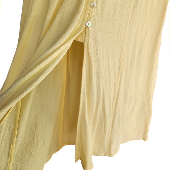 Wilfred Aritzia Yellow Midi Button Down Long Sleeve Dress - Pale Yellow - Picture 6 of 12